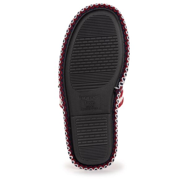 NEW Muk Luks Men's Rib Knit Navy Scuff Slippers w/ Bottle Sweater Medium 10-11 - Picture 9 of 12